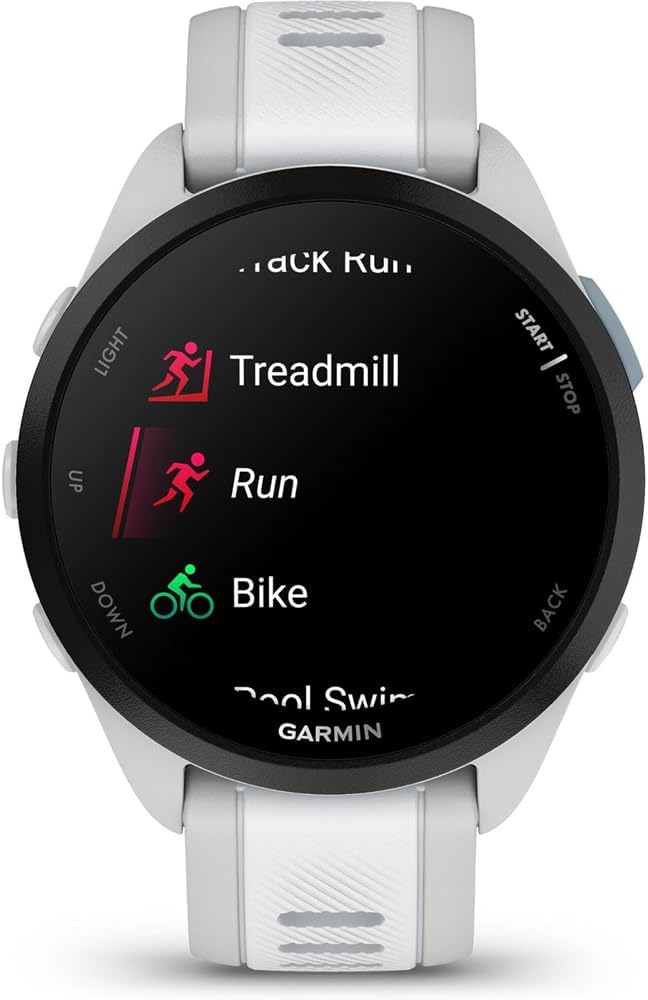 Garmin 010-02863-31 Forerunner 165 Music Smart Sport Watch, Mist Gray + Whitestone | Official USA Partner Model | Bundle with Deco Essentials 2-Pack Screen Protector + Fitness & Wellness Suite