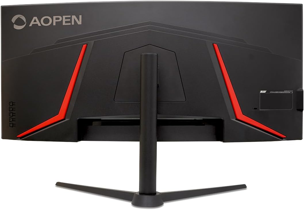 AOPEN by Acer 34HC5CU S3bmiiphx 34' QHD 3440 x 1440 21:9 Curved Gaming Monitor | AMD FreeSync Premium | Up to 180Hz | 1ms TVR | Tilt & Height Adjustable | VESA Mountable | 1 x DP 1.4 & 2 x HDMI 2.0