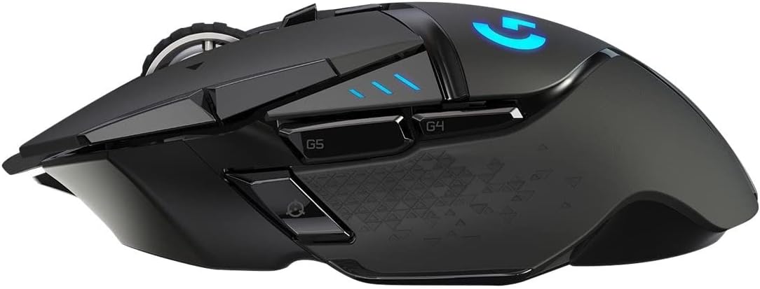 Logitech G502 Lightspeed Wireless Gaming Mouse, 25K Hero Gaming Sensor, 25600 DPI, RGB, Ultra-Light, 11 Programmable Buttons, Long Life Battery, PowerPlay-Compatible, PC - Black