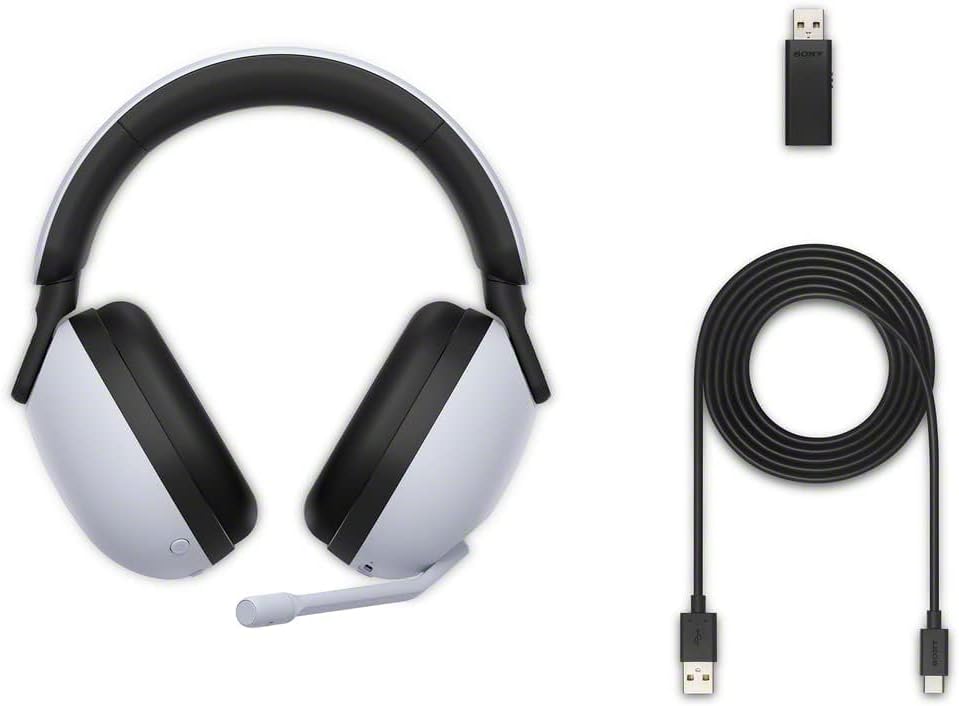 Sony INZONE H9 Gaming Headset, Wireless Noise Canceling Bluetooth Headset With Microphone, 360 Spatial Sound, For PC and PS5 (WH-G900N), White