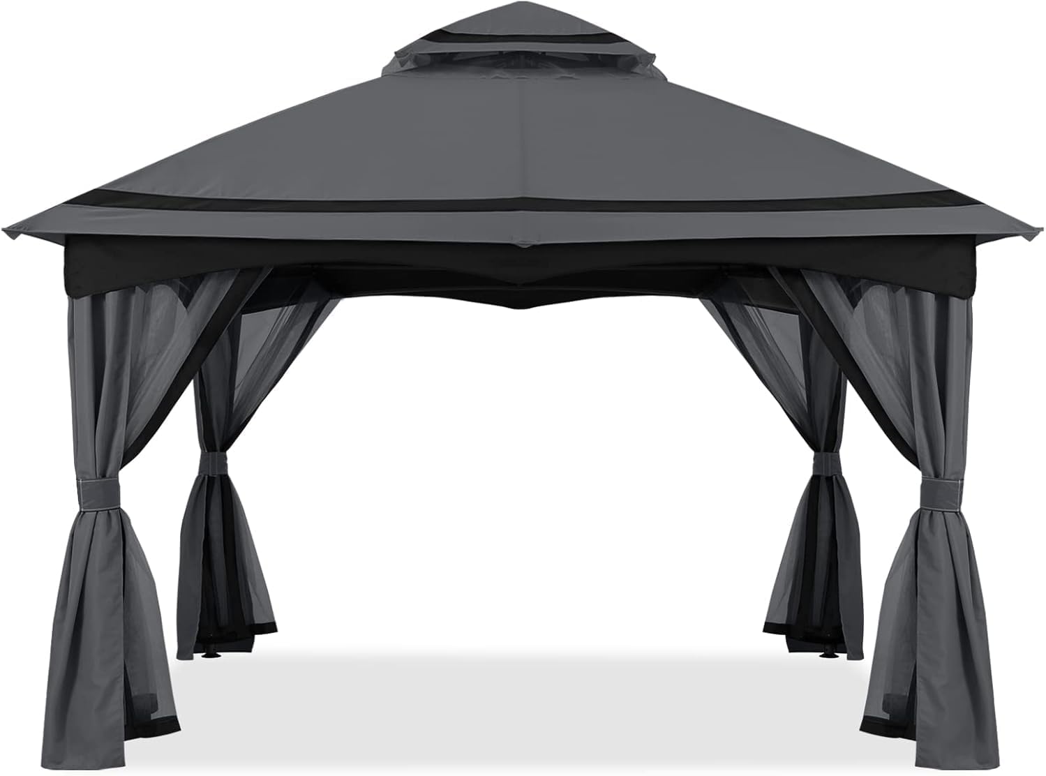 MASTERCANOPY 10x10FT Outdoor Patio Gazebo with Mosquito Netting for Backyard, Patio, Garden Dark Grey