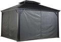 Sojag 135-6158298 Polyester Gazebos Curtains for Messina Hard Top Sun Shelter, 10' x 12' 12'x16', Grey