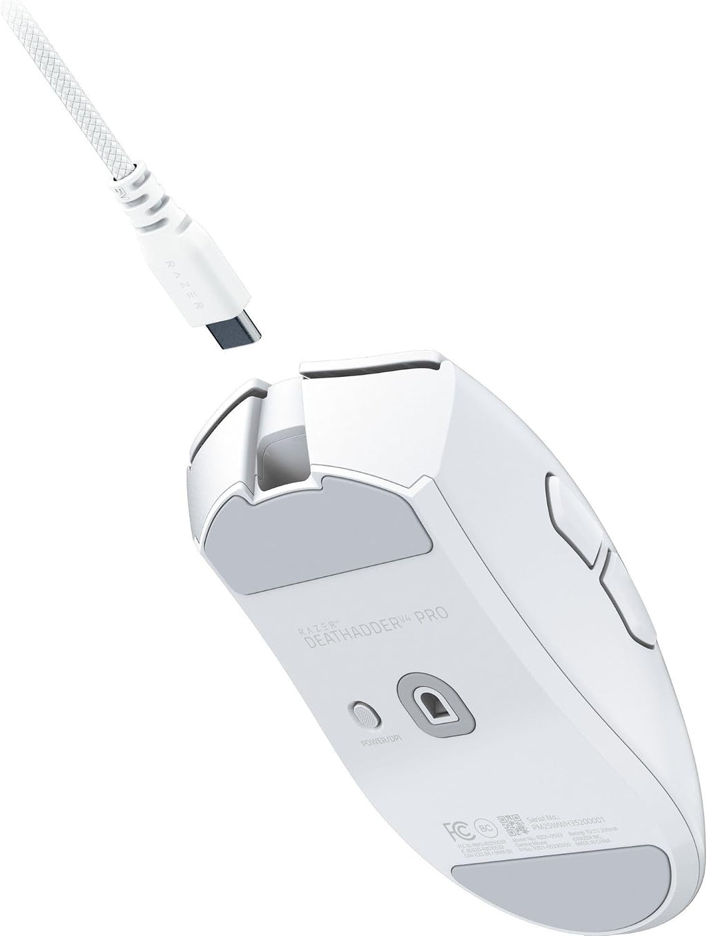 Razer DeathAdder V4 Pro Wireless Gaming Mouse: 57g Lightweight - HyperSpeed Wireless Gen-2 - Optical Scroll Wheel - Optical Switches Gen-4 - Focus Pro 45K Sensor Gen-2 - Up to 150 Hr Battery - White