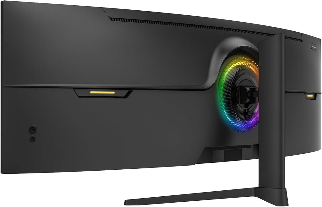 ZZA 49' Curved Gaming Monitor | 5120x1440 Dual QHD, 165Hz/144Hz, 1500R, 32:9 Ultra-Wide, AMD FreeSync, 120% sRGB, Height Adjustable, HDMI 2.1 & DisplayPort 1.4, VESA Mount, Black