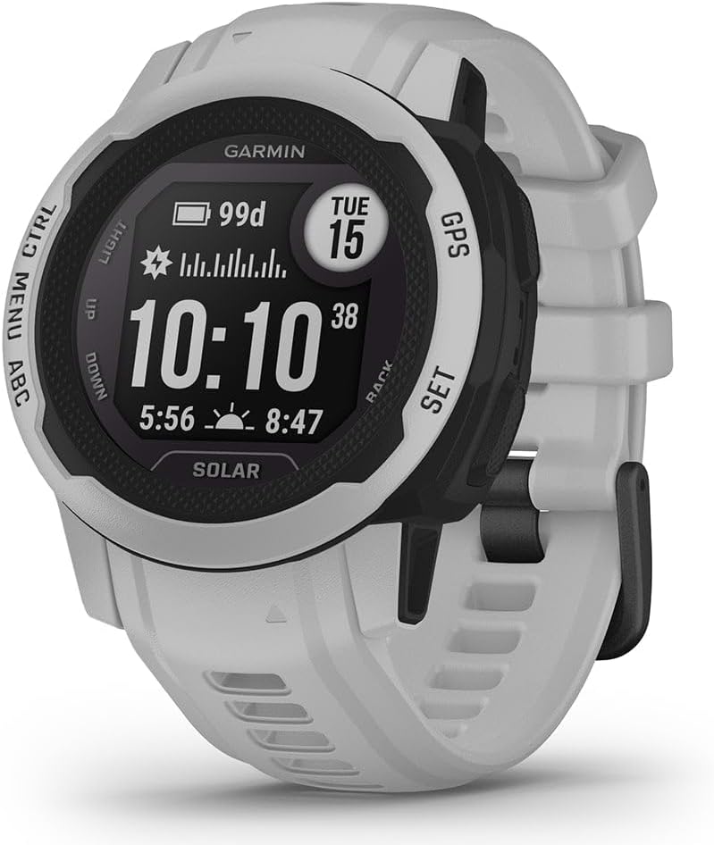 Garmin Instinct 2S Solar, Smaller-Sized Rugged Outdoor Watch with GPS, with Solar Charging Capabilities, Built for All Elements, Multi-GNSS Support, Tracback Routing and More, Mist Gray