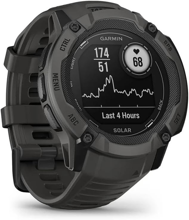 Garmin Instinct 2X Solar, Rugged GPS Smartwatch, Built-in Flashlight, Solar Charging Capability, Multi-Band GNSS, Graphite (Renewed)
