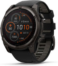Garmin fēnix® 8 – 51 mm, Solar,Sapphire, Premium Multisport GPS Smartwatch, Connect,Long-Lasting Battery Life, Dive-Rated,Built-in LED Flashlight,Carbon Gray DLC Titanium with Pebble Gray Band