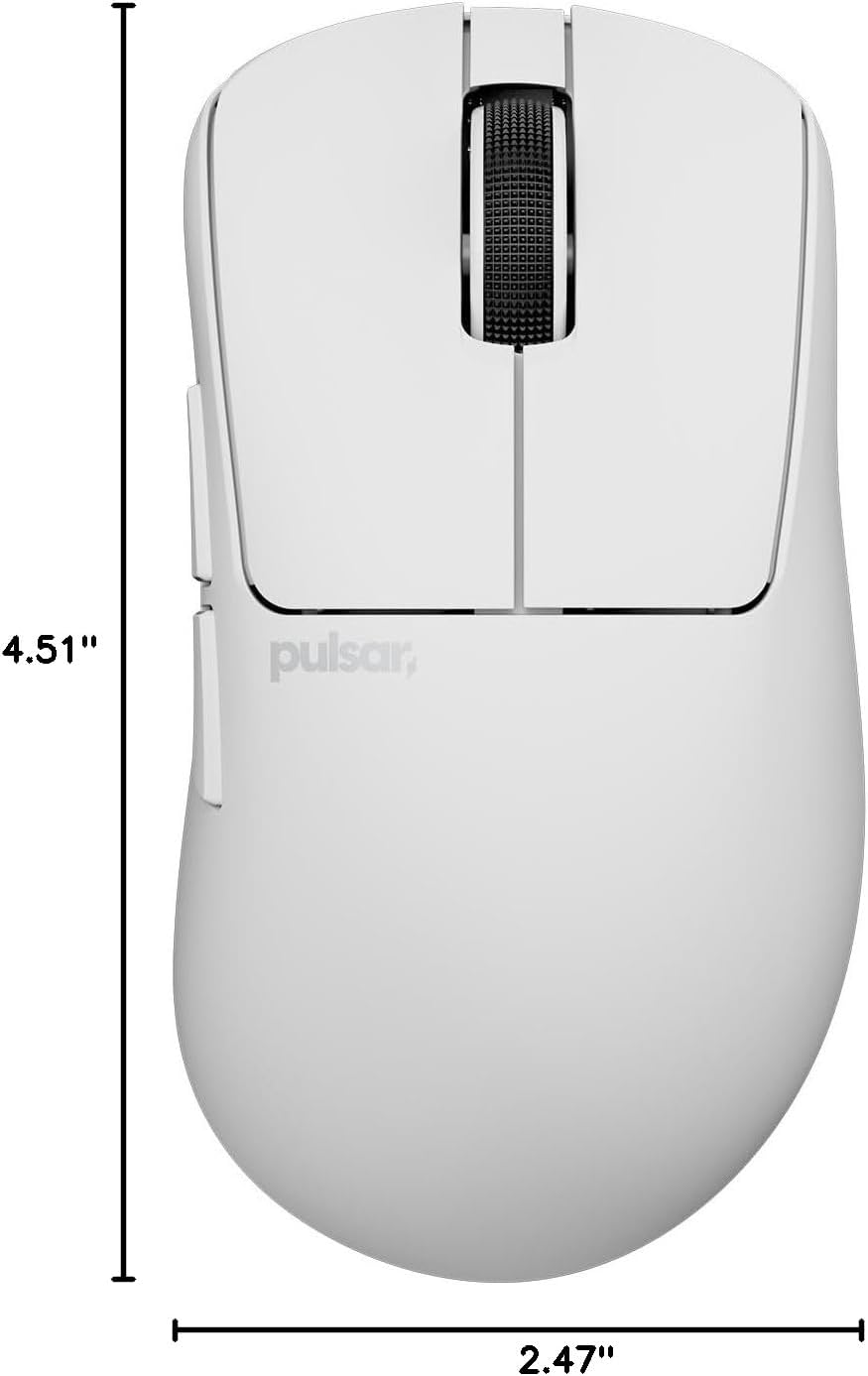 Pulsar Gaming Gears Xlite Crazylight Wireless Gaming Mouse, Ultra Lightweight 1.45 oz (41g), Optical Switch, 32000 DPI, 750 IPS, XS-1 Sensor, 8k Compatible (Uyuni White)