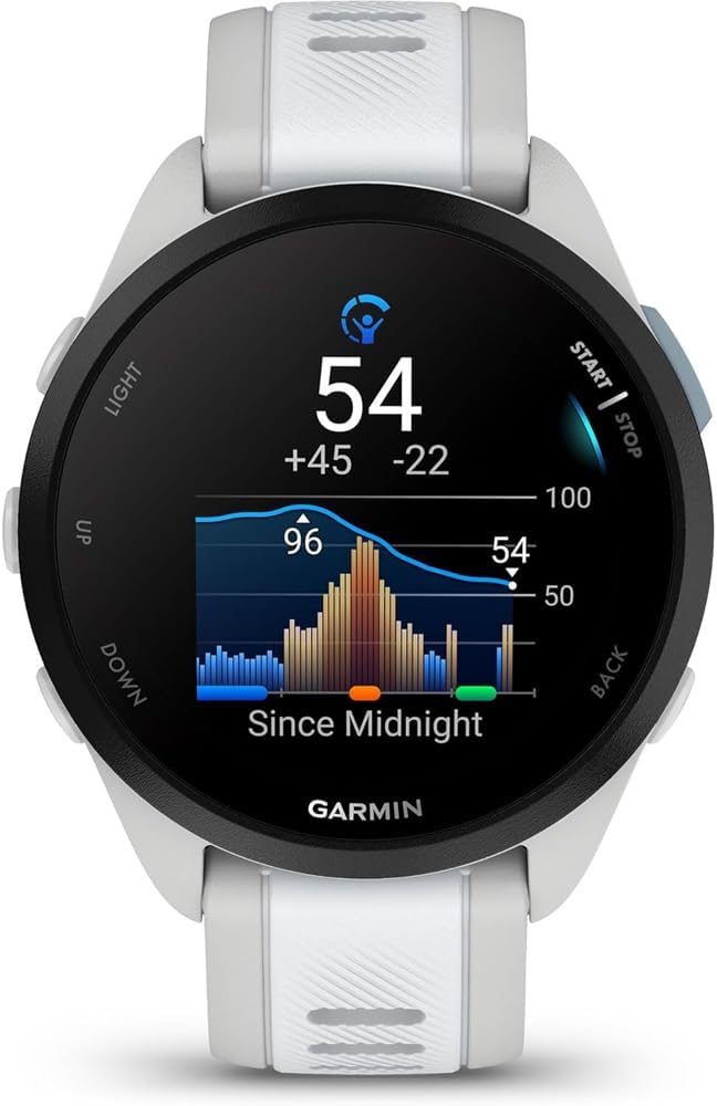 Garmin 010-02863-31 Forerunner 165 Music Smart Sport Watch, Mist Gray + Whitestone | Official USA Partner Model | Bundle with Deco Essentials 2-Pack Screen Protector + Fitness & Wellness Suite