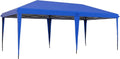 Outsunny 10' x 19.2' Pop Up Canopy Tent, Heavy Duty Tent for Parties, Outdoor Instant Gazebo Sun Shade Shelter with Carry Bag for Catering, Events, Wedding, Backyard BBQ, Blue