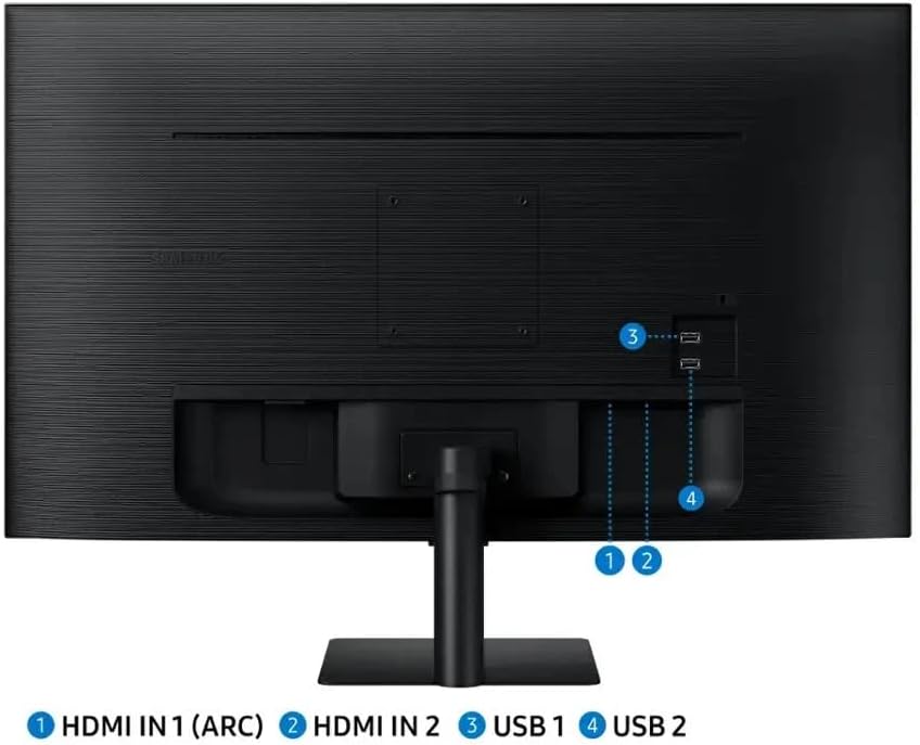 Samsung 32' M5 Series FHD Smart Monitor with Streaming TV, 60Hz, 4ms, Multiple Ports, HDMI, Black, with GSF HDMI Cable