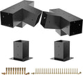 Slanted Pergola Brackets, 4PC Woodworks Pergola Kit 15° & 75° 4-Way Bracket with Post Base for 4x4'' (Actual: 3.5x3.5'') Wood Beams Elevated Wood Stand Kit