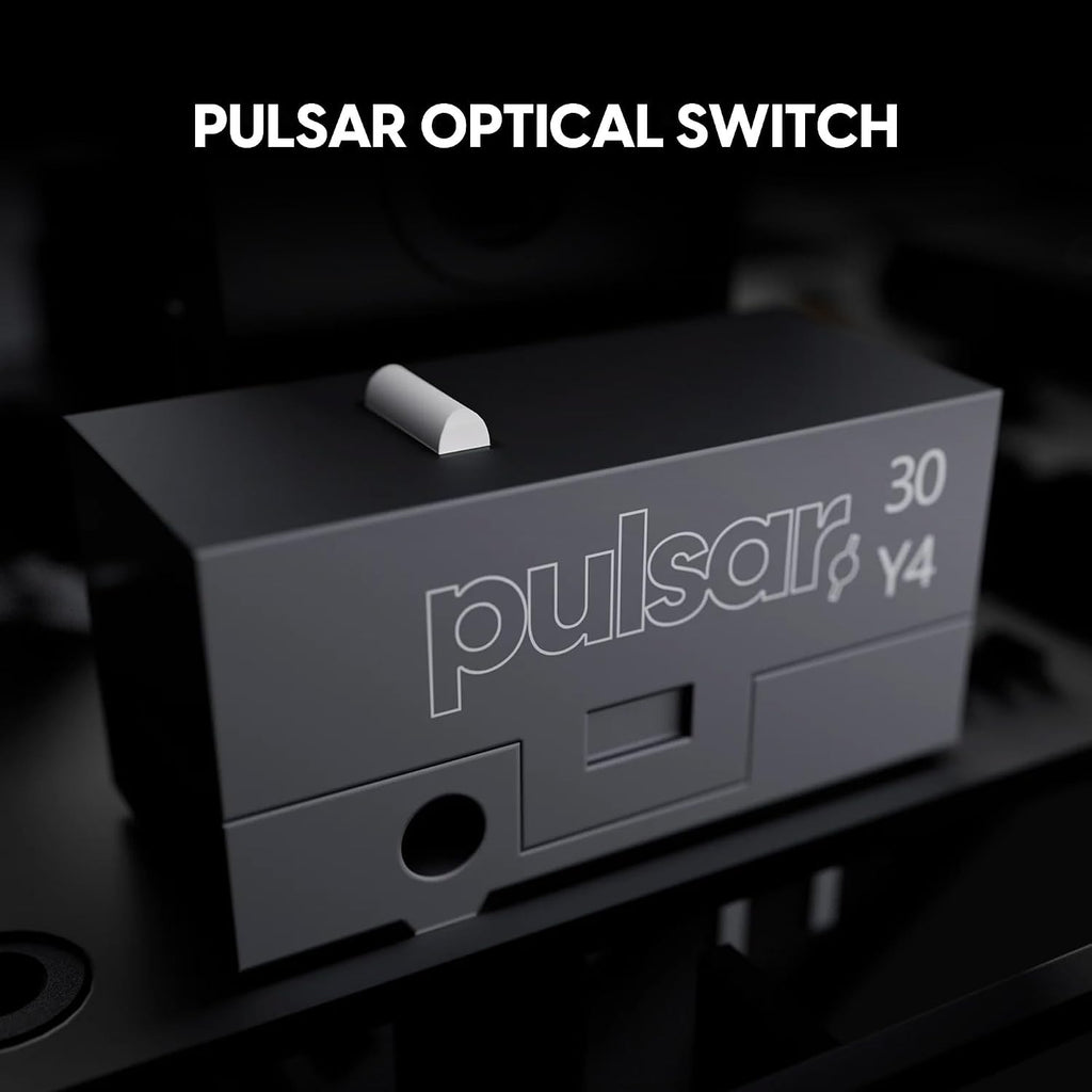Pulsar Gaming Gears Xlite Crazylight Wireless Gaming Mouse, Ultra Lightweight 1.55 oz (44g), Optical Switch, 32000 DPI, 750 IPS, XS-1 Sensor, 8k Compatible (Medium, Uyuni White)