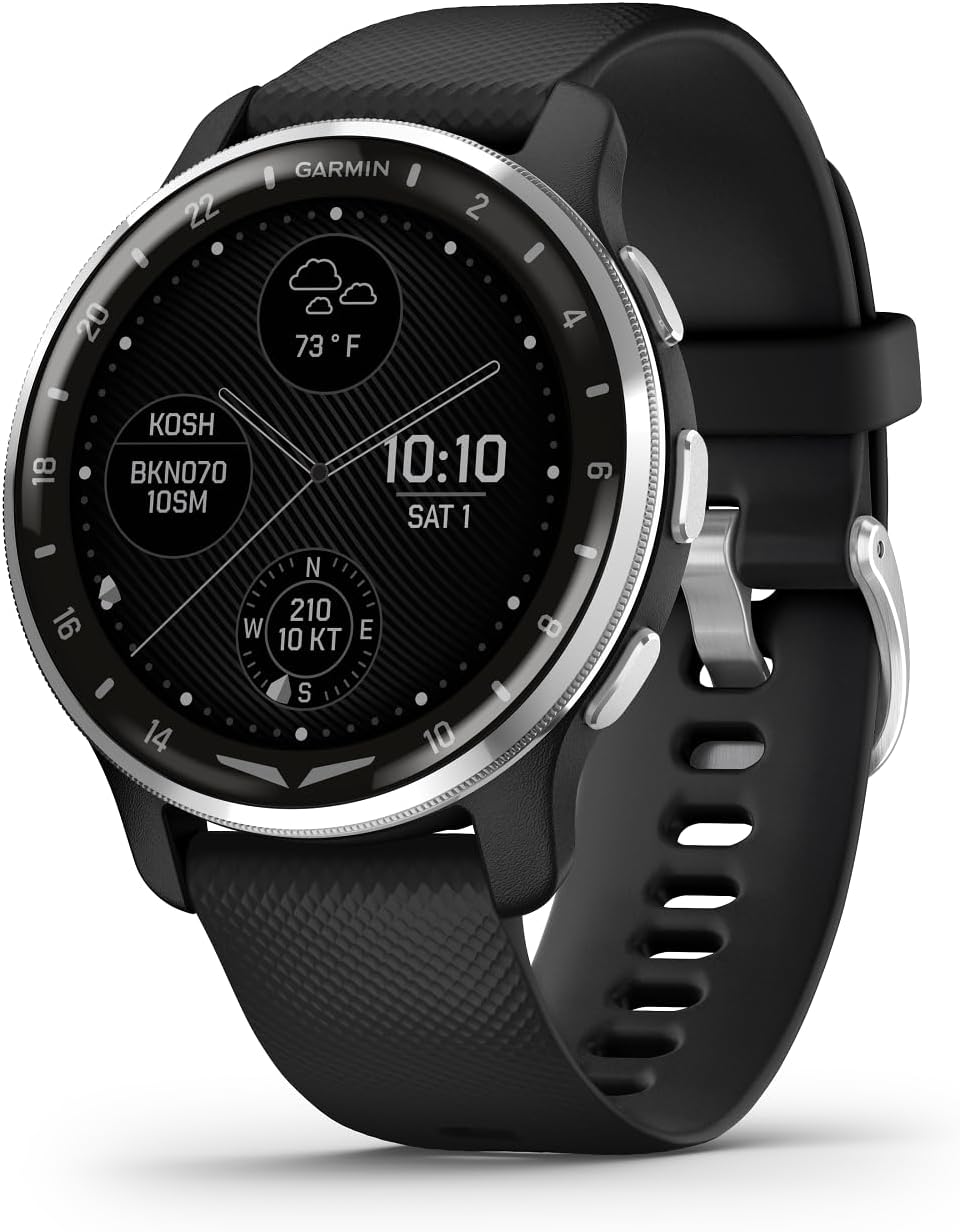 Garmin D2 Air X10 Aviator GPS Smartwatch with Call, Text, Health, Wellness and Aviation Weather Features (Black) + USB Wall Charger + Microfiber Cleaning Cloth + More
