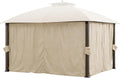 Garden Winds Durable 350 Replacement Privacy Curtain Set Compatible with Broyhill Eagle Brooke Ashford 10' x 12' Gazebo Models A101007600, A101007603, A101007604 - Beige