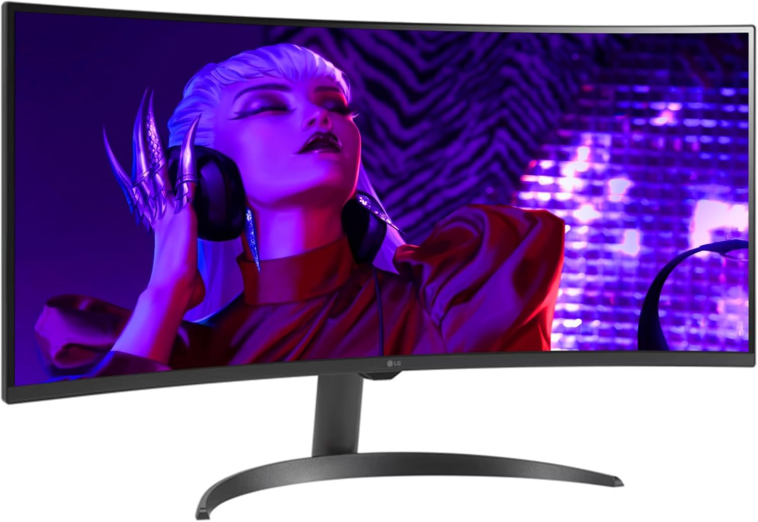 LG 34' Curved Smart WQHD (3440x1440) Monitor, 100Hz, HDR10, 99% sRGB, webOS 23, AirPlay 2, Screen Share, Built-in Speakers, Includes Remote Control