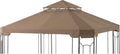 Garden Winds Reinforced Replacement Canopy Top Cover Compatible with The GFS00744A Cottleville 10' x 10' Gazebo - Classic Brown, Riplock 350