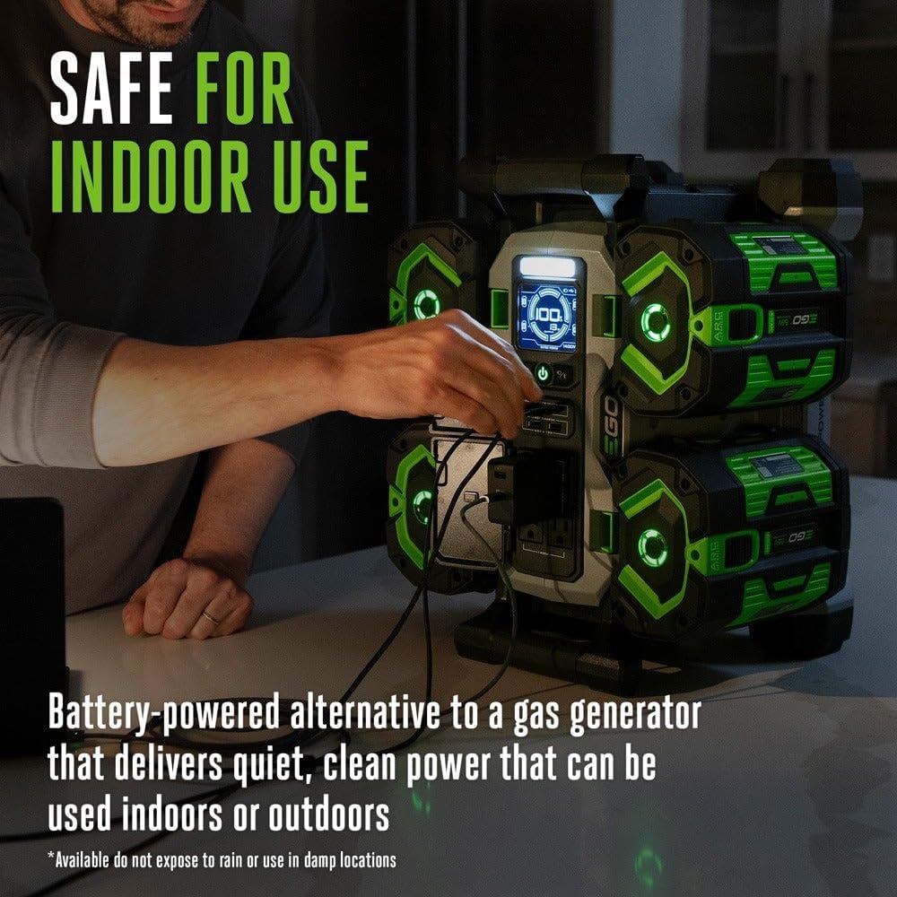EGO POWER+ Portable Power Station, 1400W, Battery Powered, Inverter Generator for Home and Outdoor, Includes (2) 56V 6.0Ah Batteries and Charger - PST1405-2