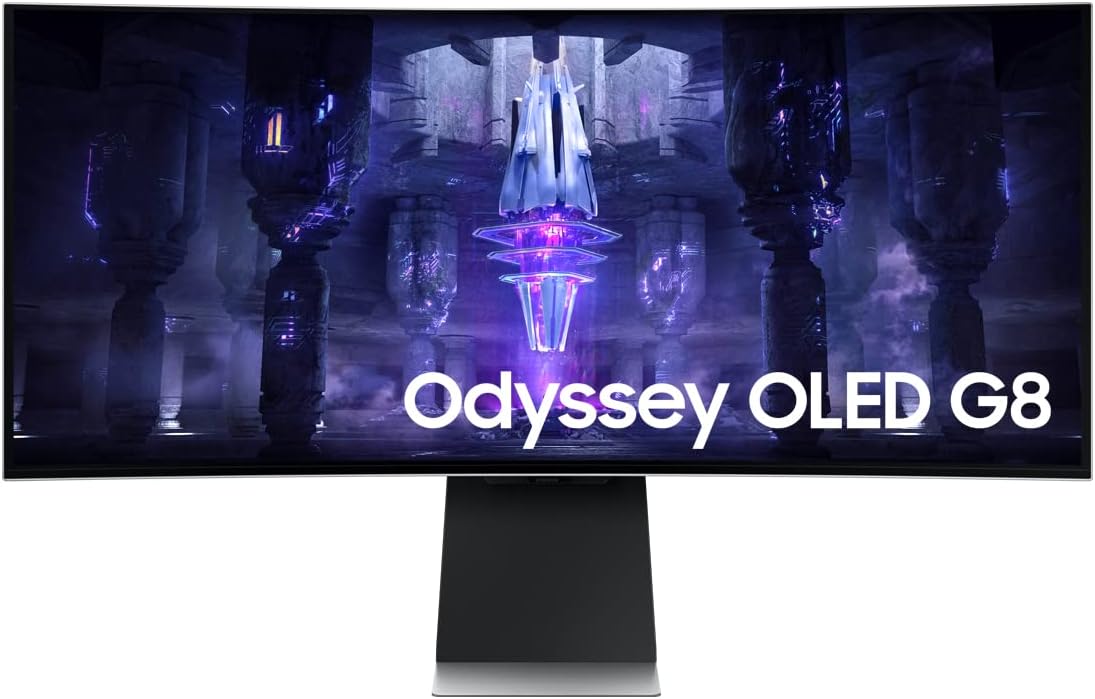Samsung (Refurbished) 34-Inch Odyssey G85SB Series QD-OLED Ultra WQHD Curved Gaming Monitor, 175Hz, 0.03ms, DisplayHDR True Black 400, AMD FreeSync Premium Pro (Renewed)