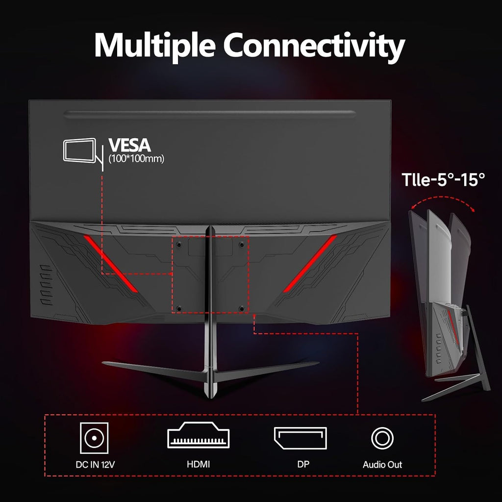ZZA 32 Inch Curved Gaming Monitor 240hz,1K 1080P Computer PC Monitor with 1500R |1ms (GTG) | HDR 600|Curved|122% sRGB|DP/HDMI|VESA|FreeSync & G-Syn,Mount Business, Office, Casual Gaming Monitors