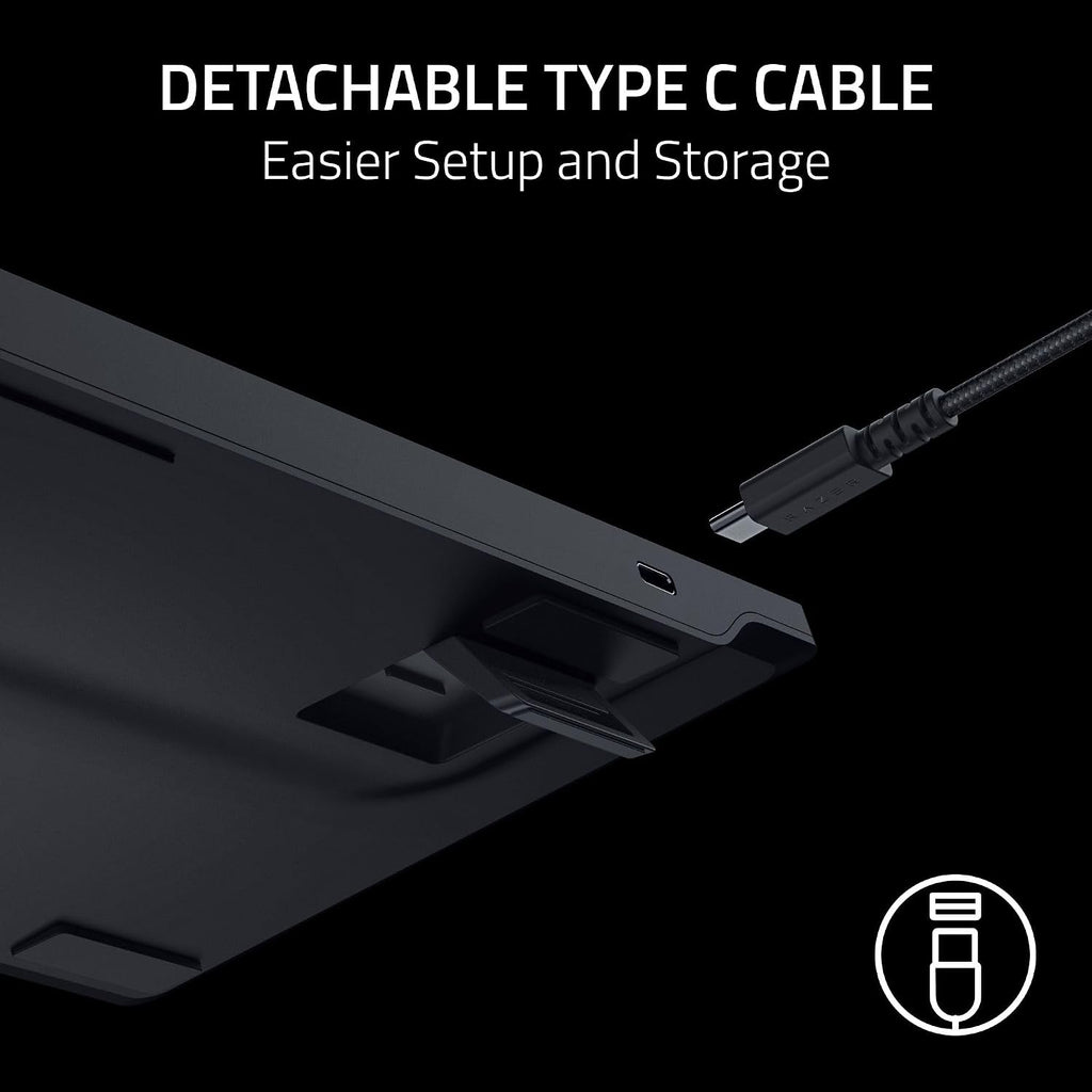 Razer DeathStalker V2 Gaming Keyboard: Low Profile Optical Switches Linear Red - Durable Coated Keycaps - Aluminum Top Plate - Multi Function Roller & Media Button - Chroma RGB - Snap Tap