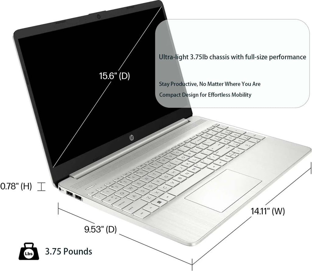 HP Laptop | 15.6' HD Laptop | AMD Ryzen 3 5300U | 32 GB RAM DDR4 | 512GB PCIe | 720P Front Facing Camera | 0.78inch Ultra-Thin | 3.75lb Lightweight | Windows 11 Home