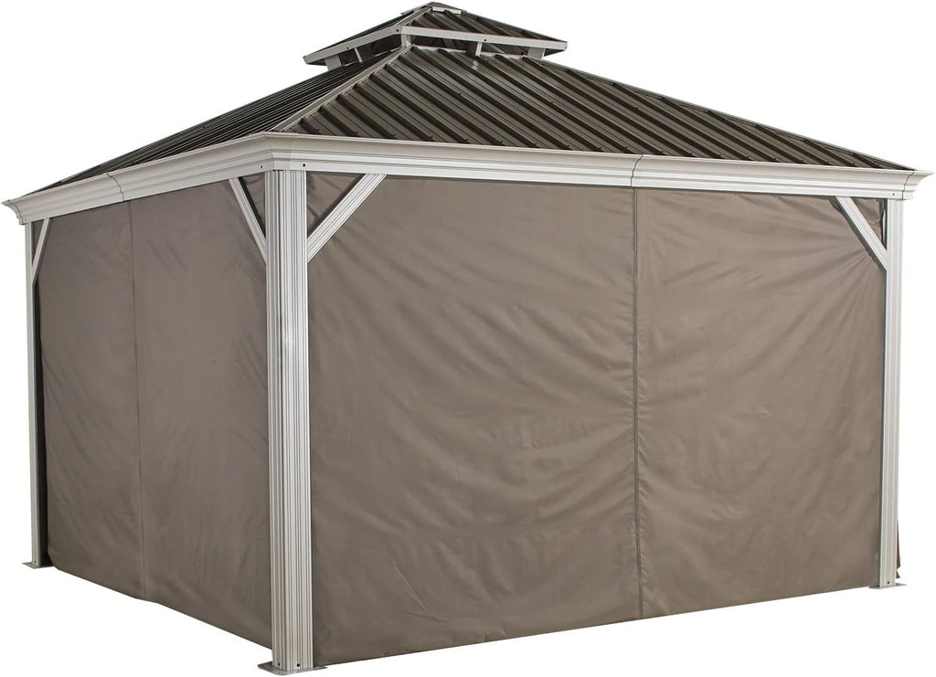 Sojag Accessories Set of 4 12' x 14' Curtains for Messina and Mykonos Outdoor Gazebo Models, Taupe