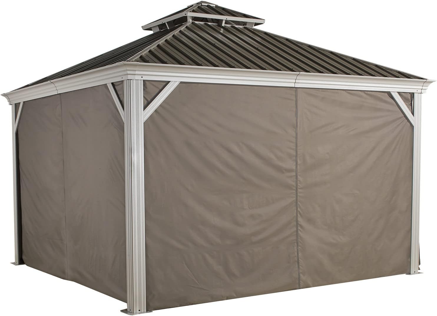 Sojag Accessories Set of 4 12' x 14' Curtains for Messina and Mykonos Outdoor Gazebo Models, Taupe