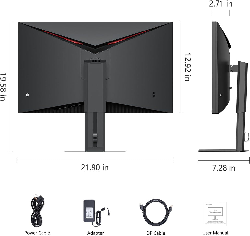 INNOCN 24.5' QHD 2K 1440P 240Hz Gaming Monitor for PS5, Xbox Console, PC Computer, IPS HDR400 1Ms HDMI 2.1, DisplayPort, Low Blur, Height/Pivot Adjustable Stand, Black - 25G2S Plus