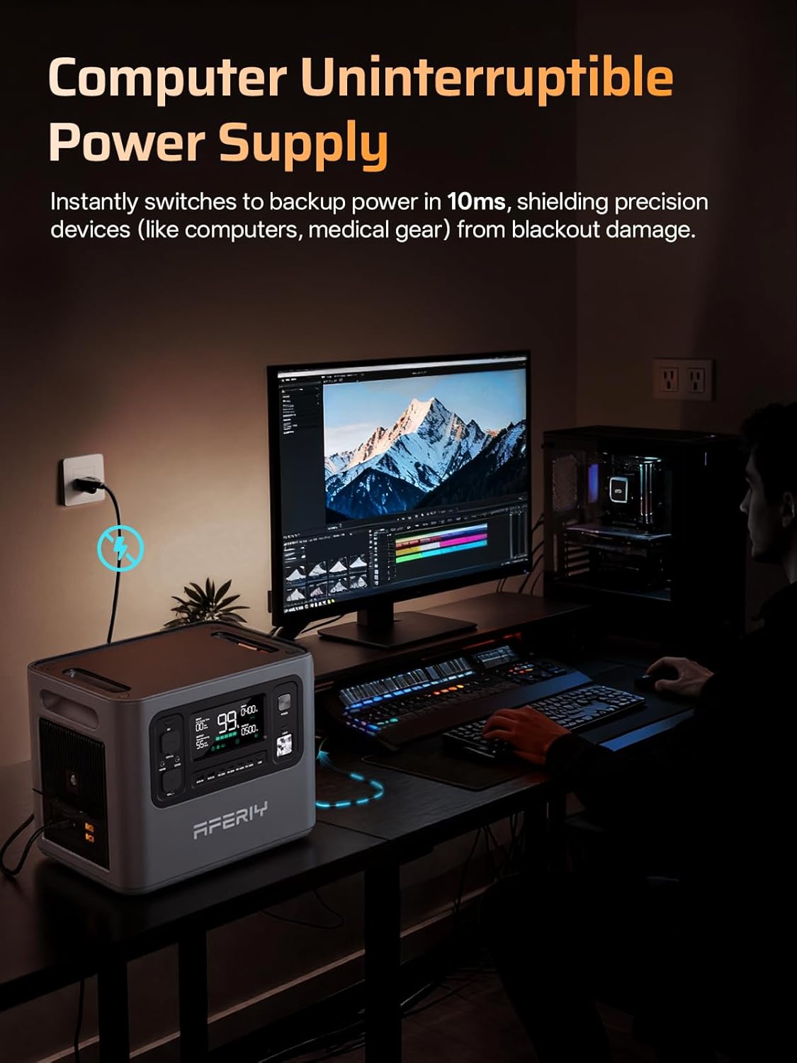 AFERIY 4096Wh Portable Power Station,P280 with 1 Extra Battery,120V 2800W Expandable Capacity LiFePO4 Battery Backup,Solar Generator for Home Use,Outdoor Camping,Power Outage,Camping,RV,Emergencies