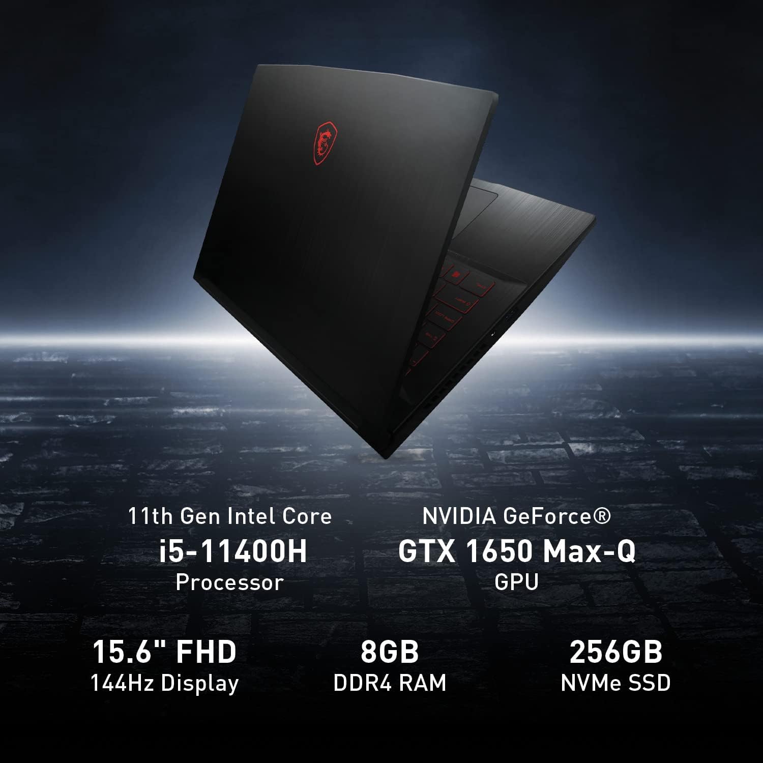 msi GV15 15.6' 144Hz Gaming Laptop: Intel Core i5-11400H GTX 1650 8GB 256GB NVMe SSD, Wi-Fi 6, USB Type-C, Nahimic 3 Audio Immersion, Win 11: Black 11SC-633
