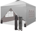 12x12 Pop Up Canopy Tent with One Push Setup, Outdoor Sun Shade Canopy with Vent Top for Backyard Party, Easy Up Instant Shelter with 4-Sandbags & Wheel Bag, White.