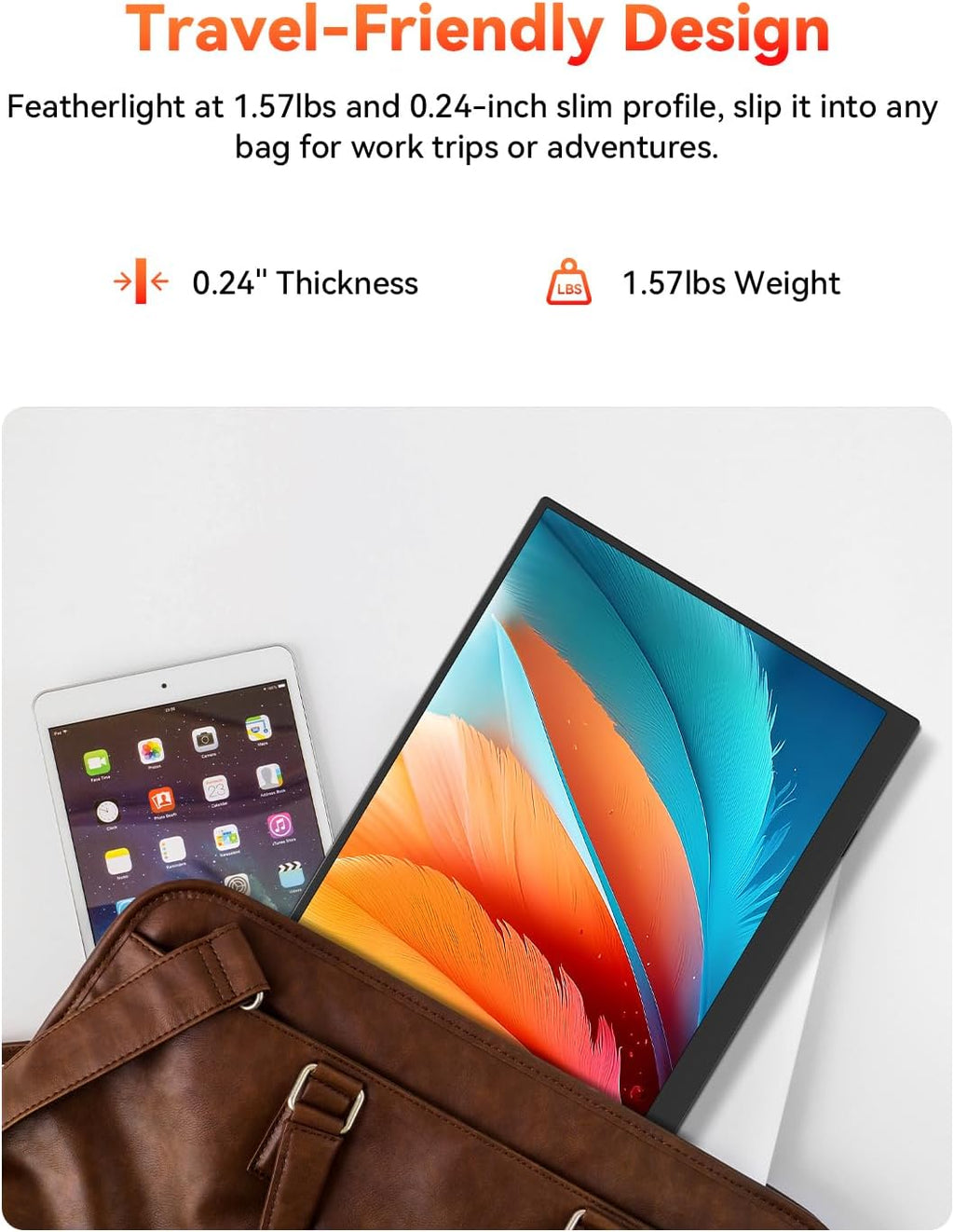 HotYeah 16' 2.5K 144Hz Portable Gaming Monitor, 2560x1600 QHD 125% sRGB USB-C HDMI Monitor for Laptop, External Monitor w/180° Adjustable Kickstand for MacBook, Laptop, PC, Phone, Tablet, Switch, PS5