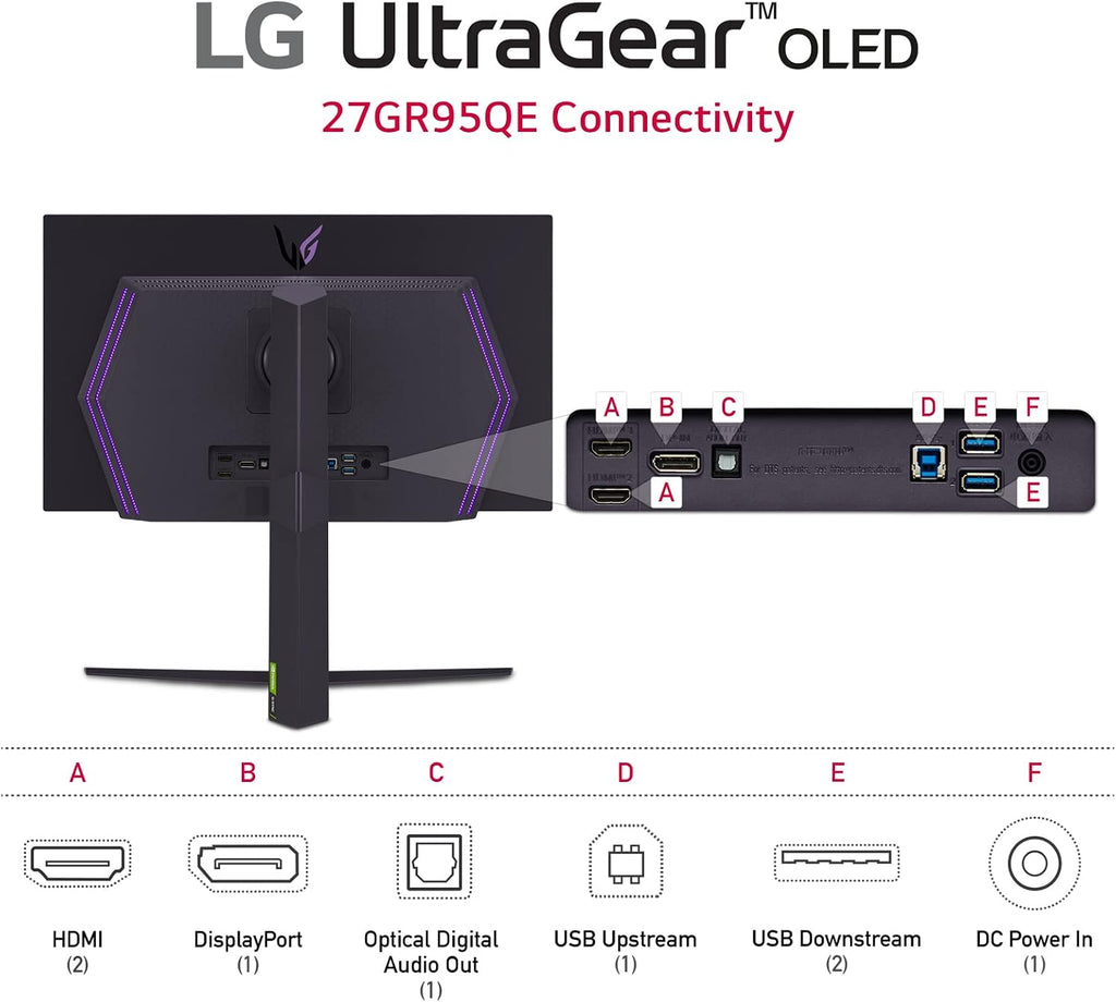 LG 27' Ultragear™ OLED QHD Gaming Monitor with 240Hz .03ms GtG & nVIDIA® G-SYNC® Compatible