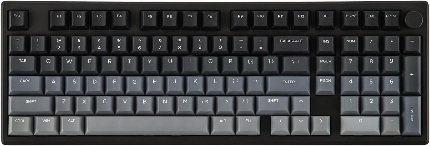 EPOMAKER Galaxy100 Lite QMK/VIA Gaming Keyboard with 8000mAh Battery and Numpad, 1800 Aluminum Mechanical Keyboard, USB-C/BT/2.4Ghz, Hot-Swap, Creamy Sound (Black, Marble White Switch)
