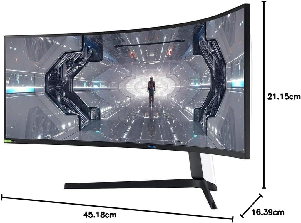 SAMSUNG 49' Odyssey G9 Gaming Monitor, 1000R Curved Screen, QLED, Dual QHD Display, 240Hz, NVIDIA G-SYNC and FreeSync Premium Pro, LC49G95TSSNXZA, Black