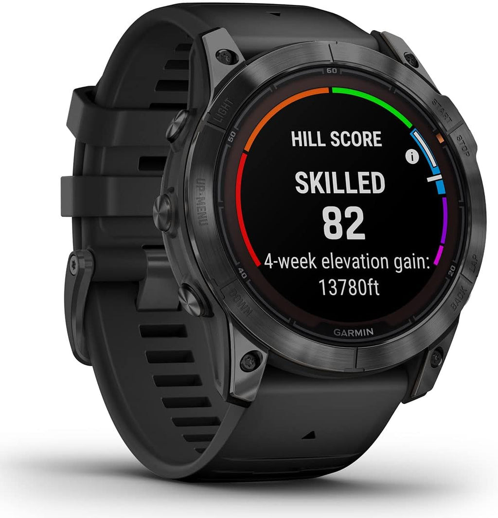 Garmin Fenix 7X Pro Solar (Slate/Black) Multisport GPS Smartwatch Gift Box Bundle - Training, Sleep/Health Tracking - Includes PlayBetter Screen Protectors, Adapter, Charger & Case