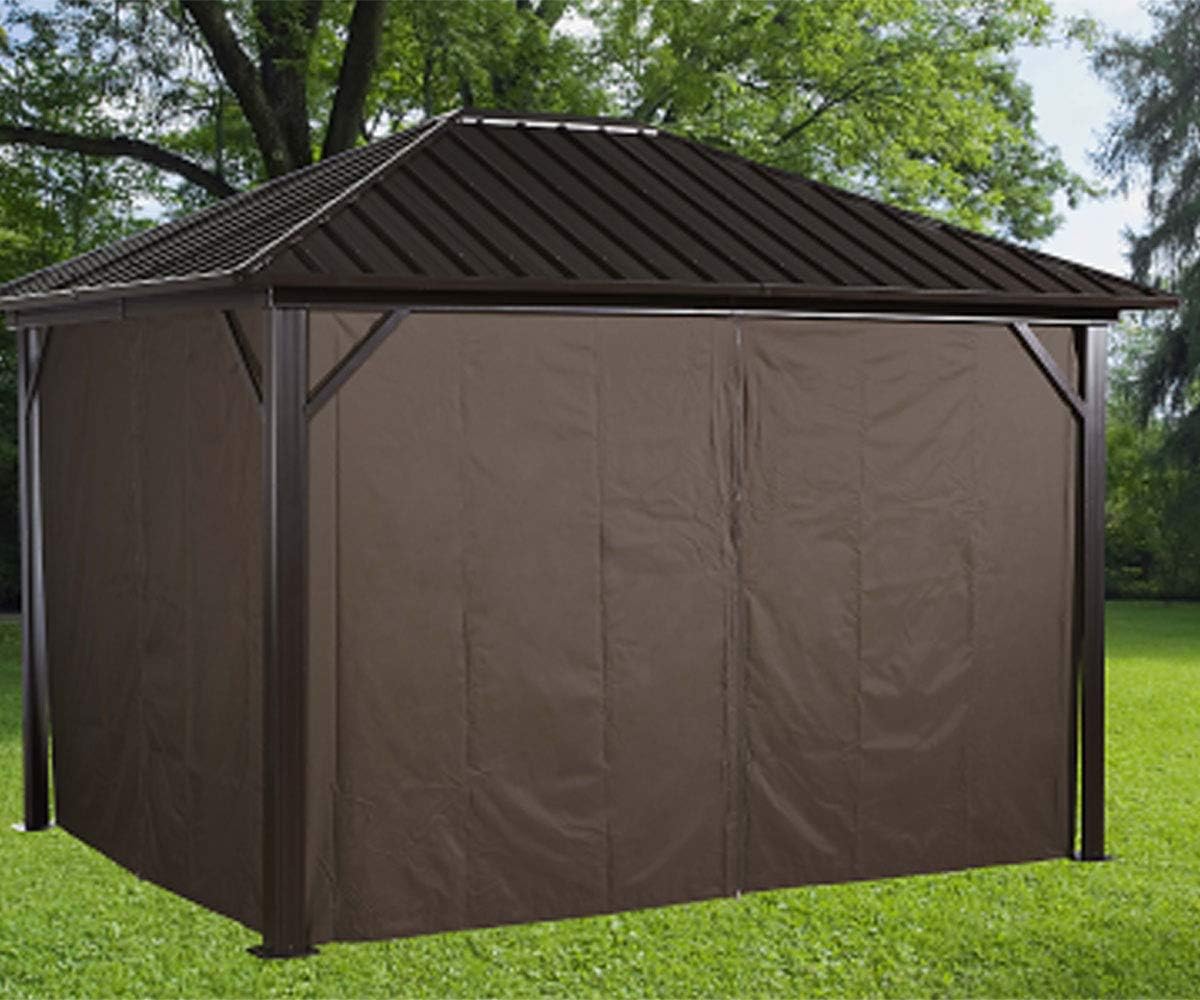 Sojag Accessories Set of 4 10' x 10' Curtains for Genova Outdoor Gazebo, Brown