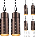 LED Landscape Pendant Lights, 12V Low Voltage Hardwired, 3CCT Selectable, Durable Aluminum Hanging Tree Light, IP65 Rated ORB for Outdoor Patio Shed Front Door 6 Pack