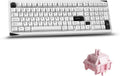 Akko Gem 02 QMK/VIA Aluminum Mechanical Keyboard Tri-Mode RGB Hot-swappable Wireless Gaming Keyboard Black on White, Pre-lubed Stellar Rose Switch