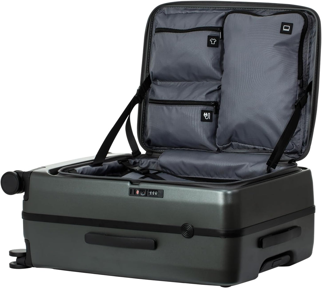 Acer Predator Street-Style Luggage 25-Inch Luggage Bag | Silent Dual-Row Wheels | Front-Opening Design | Large Storage Compartments | TSA Approved Lock | Matte Gray