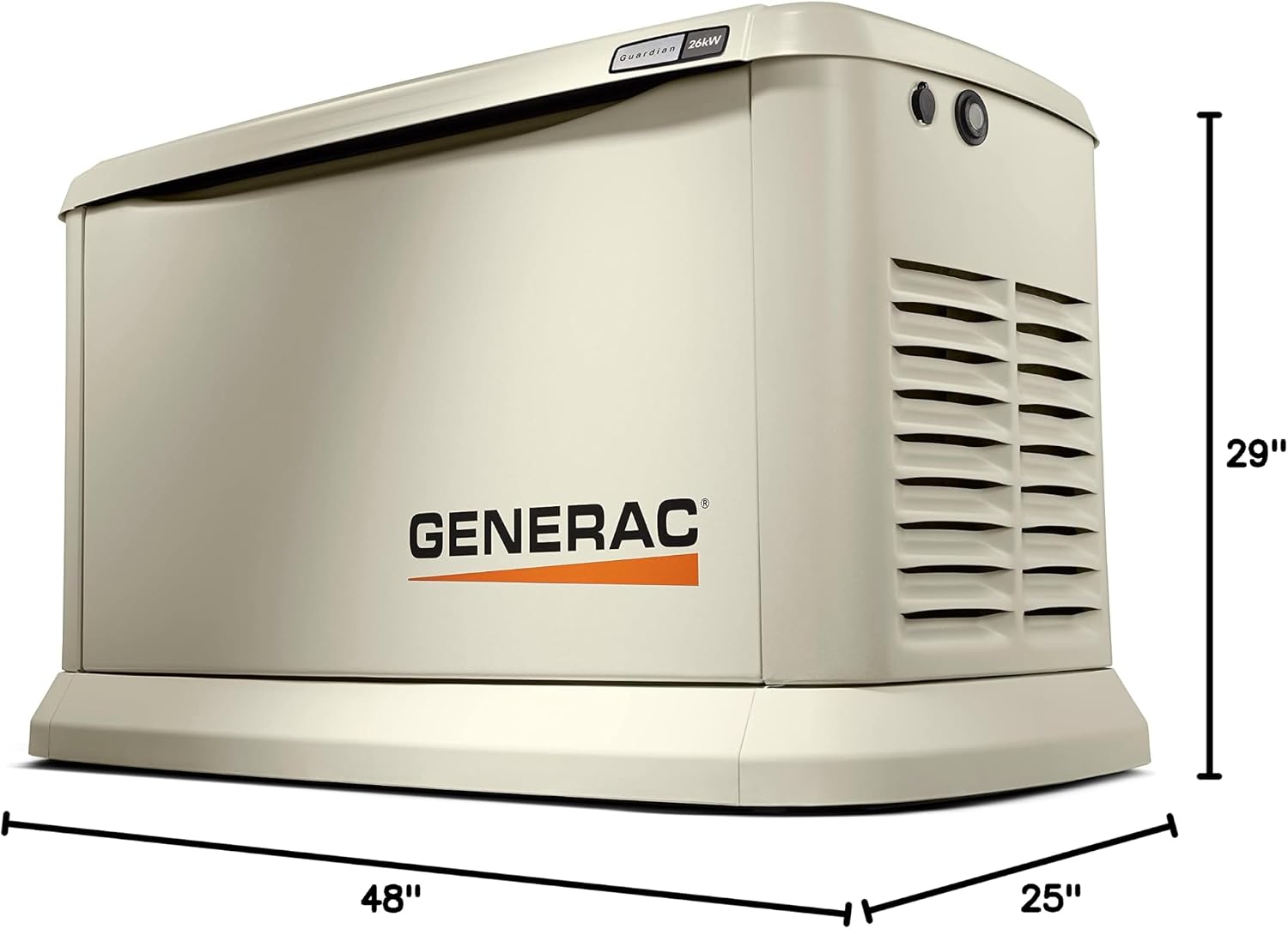 Generac Guardian 26kW Home Standby Generator with 200 Amp Transfer Switch - Automatic Whole House Backup Power for Storms, Emergencies, and Outages, WiFi Enabled, Runs on Natural Gas or Liquid Propane