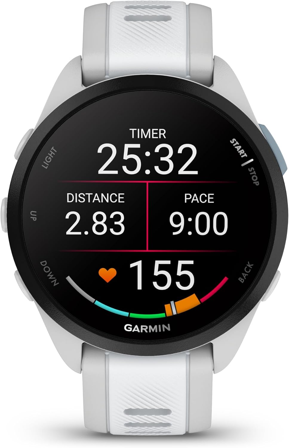 Garmin Forerunner 165 Running Smartwatch, Colorful AMOLED Touchscreen, Training Metrics and Recovery Insights Includes PowerPack and Adapters Bundle, Mist Gray/Whitestone