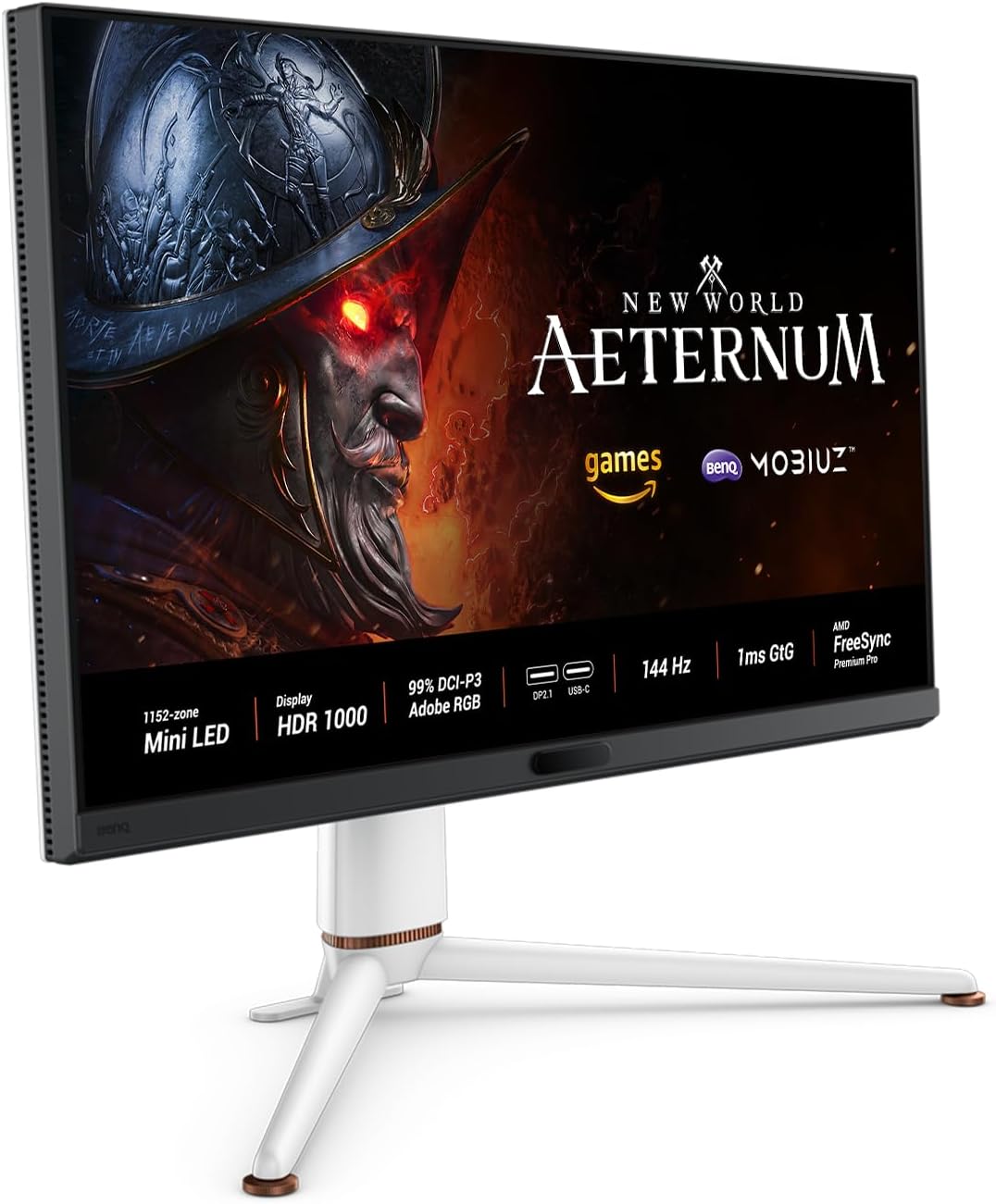 BenQ MOBIUZ EX321UX 32' 1152-zone Mini LED 4K eARC 144Hz 1ms DP2.1 Gaming Monitor, USB-C, HDMI 2.1, 99% P3 & Adobe RGB, DisplayHDR 1000, Freesync Premium Pro, KVM, Pixsoul Engine, Remote Controller