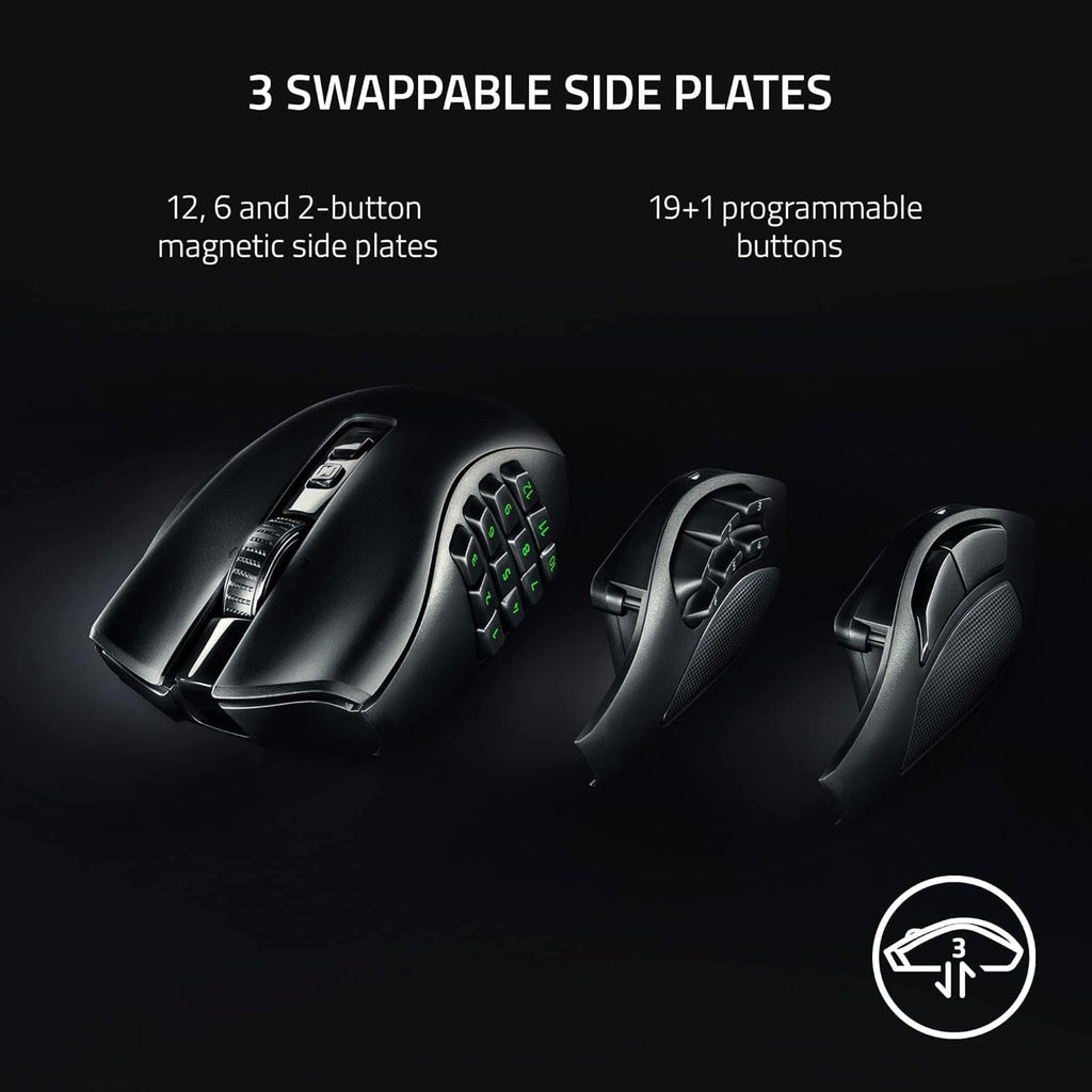 Razer Naga V2 Pro Mouse Right-Hand Rf Wireless + Bluetooth + USB, W128281627 (Rf Wireless + Bluetooth + USB Type-C Optical 30000 Dpi)