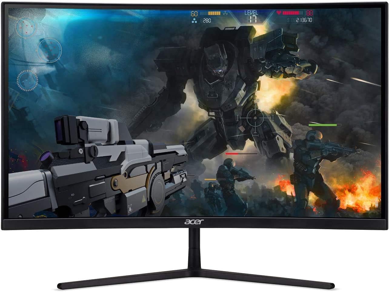 acer EI272UR Pbmiiipx 27' 1500R Curved WQHD (2560 x 1440) VA Gaming Monitor with AMD Radeon FreeSync2 HDR Technology, 144Hz,VESA Certified DisplayHDR400, DCI-P3 (Display Port & 3 x HDMI Ports),Black