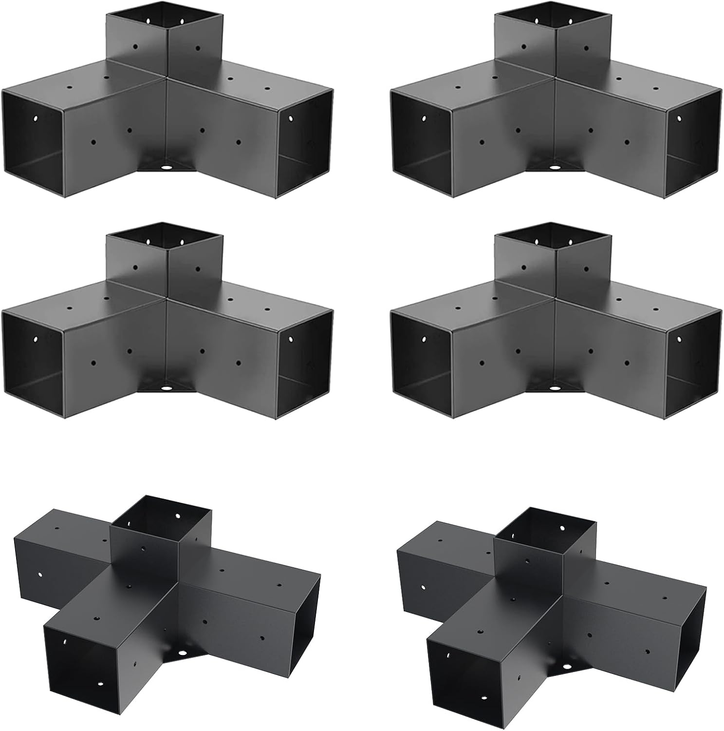 Pergola Kit, Pergola Brackets 3-Way Brackets and 4-Way Brackets Kit for Woodworks DIY Post Base, Wooden Beams for Gazebos, Patio Pergolas, Log Cabin Outdoor Pergola Hardware for 4x4 Lumber