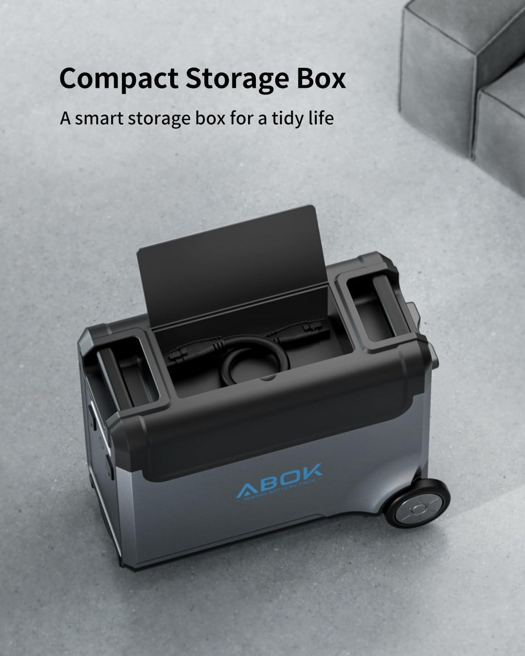 ABOK Ark3600 Portable Power Station Extra Battery for Ark3600, 3840Wh LiFePO4 Battery Electric Solar Generator for Garage, Home, Off-Grid Living,Car Refrigerator, Portable Air Conditioner