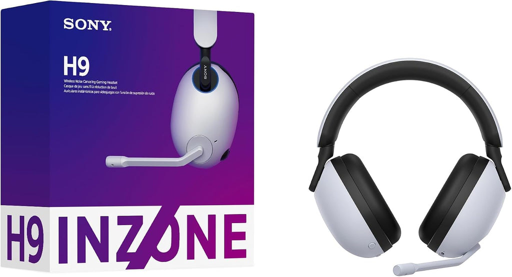 Sony INZONE H9 Gaming Headset, Wireless Noise Canceling Bluetooth Headset With Microphone, 360 Spatial Sound, For PC and PS5 (WH-G900N), White