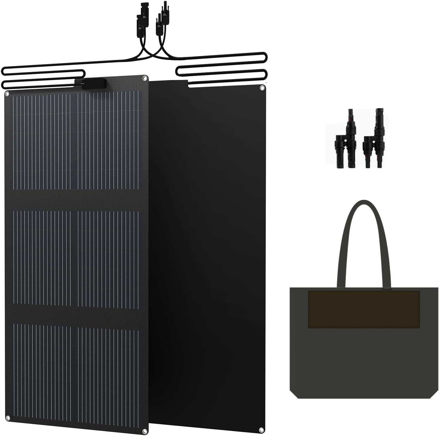 FlexSolar 120W (2-Pack 60W) N-Type Solar Panel, 25% High Efficiency, IP67 Waterproof, Half-Cut Cell, Lightweight Parallel Charger for RV, Camping, Off-Grid & Portable Power Station